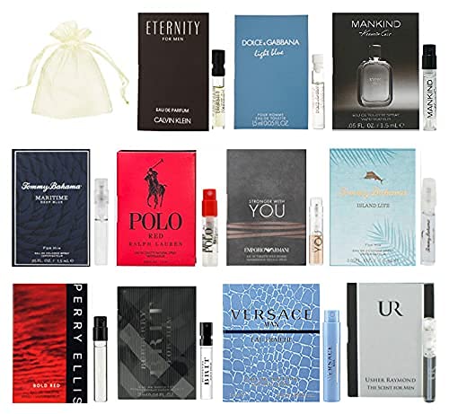 11 Designer Cologne Samples for Men, Organza Bag 100 Deals