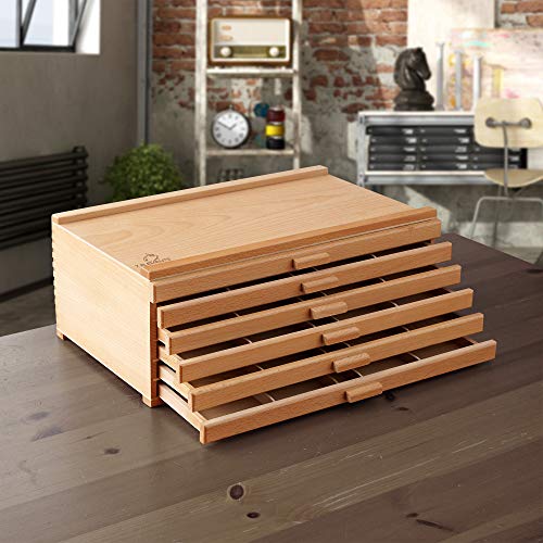 12-Drawer Wooden Artist Storage Box for Supplies 100 Deals