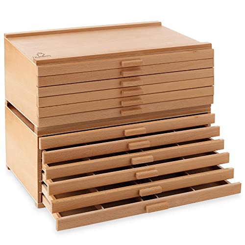 12-Drawer Wooden Artist Storage Box for Supplies 100 Deals