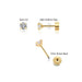 14K Gold CZ Screw Flat Back Earrings 100 Deals