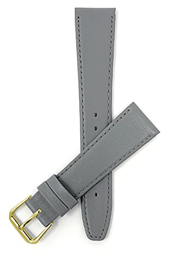16mm Grey Leather Women's Watch Strap 100 Deals