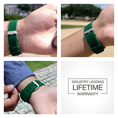 19mm Forest Green Silicone Watch Band 100 Deals