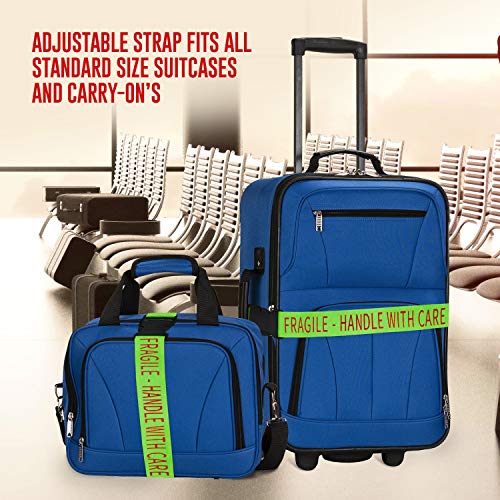 2-Pack Airport/Travel Luggage Straps - Adjustable & Bright 100 Deals