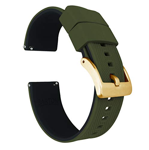 24mm Army Green/Black Barton Elite Watch Band 100 Deals
