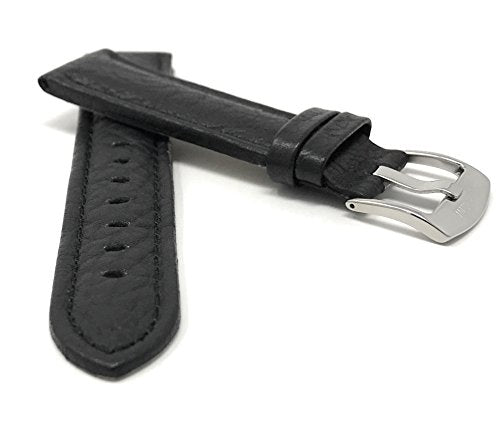 28mm XL Italian Leather Watch Band - Black 100 Deals
