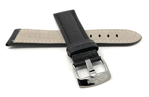 28mm XL Italian Leather Watch Band - Black 100 Deals
