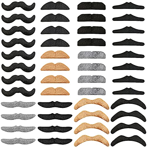 48 Colorful Self Adhesive Fake Mustaches for Parties 100 Deals
