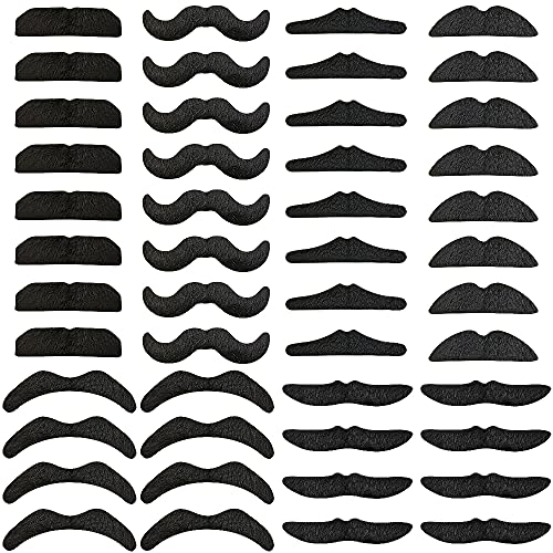 48 Self-Adhesive Fake Mustaches - Party Supplies 100 Deals