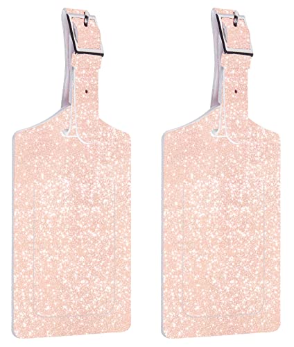 8-Pack Pink Leather Luggage Bag Tags 100 Deals
