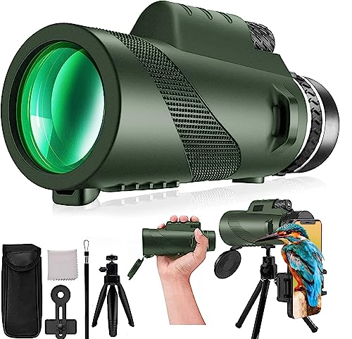80x100 HD Monocular with Smartphone Adapter 100 Deals