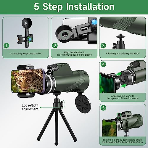 80x100 HD Monocular with Smartphone Adapter 100 Deals