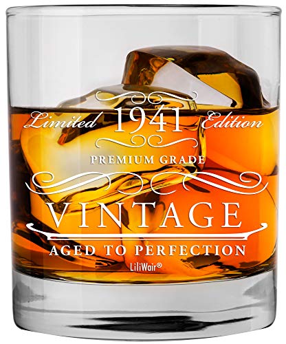 82nd Birthday Whiskey Glass - Funny Vintage Gift 100 Deals