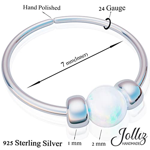 925 Sterling Silver Tiny White Opal Nose Ring 100 Deals