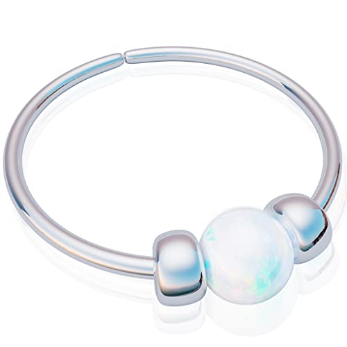 925 Sterling Silver Tiny White Opal Nose Ring 100 Deals