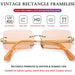 AIEYEZO Vintage Rimless Sunglasses - Gold/Orange 100 Deals