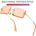 AIEYEZO Vintage Rimless Sunglasses - Gold/Orange 100 Deals
