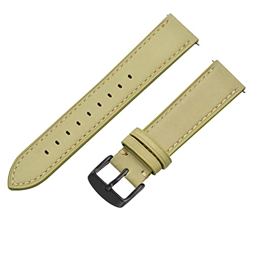 ANNEFIT Green Leather Watch Band with Quick Release 100 Deals