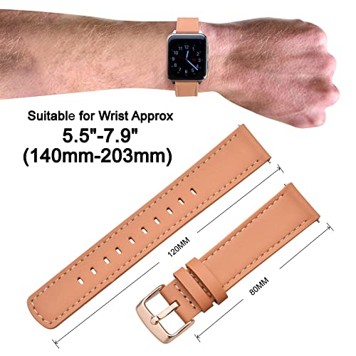 ANNEFIT Leather Watch Band, 19mm, Rose Gold 100 Deals