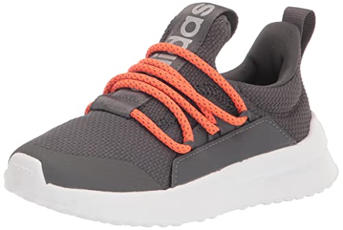 Adidas Lite Racer Kids Running Shoe, Grey/Orange 100 Deals
