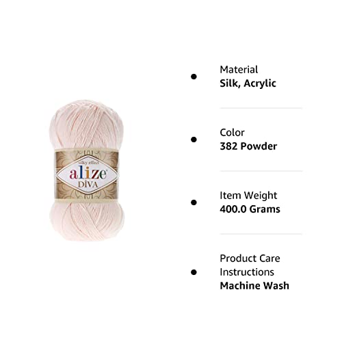 Alize Diva Silk Effect Knitting Yarn 100 Deals