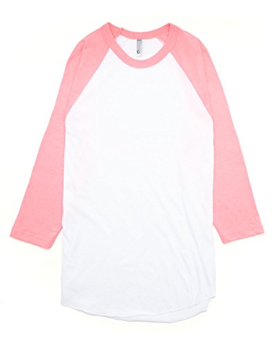 American Apparel White/Neon Heather Raglan T-Shirt 100 Deals
