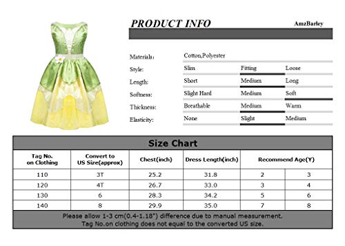AmzBarley Girls Tiana Costume | Leaf Dress 100 Deals