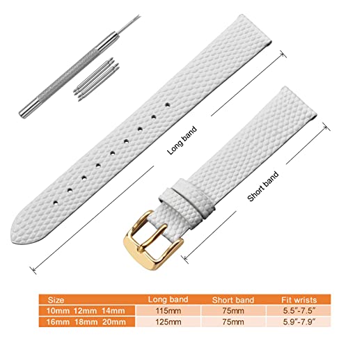 Annefit Women's 18mm Leather Watch Band White 100 Deals
