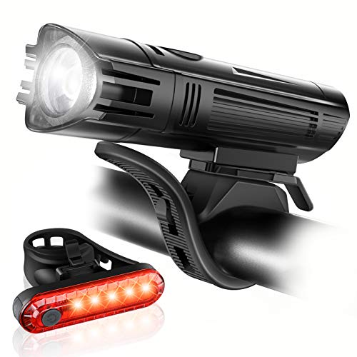 Ascher USB Rechargeable Bike Light Set - Black 100 Deals