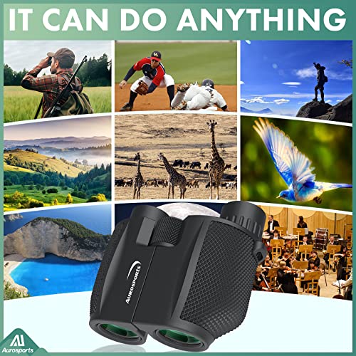 Aurosports 10x25 Compact Binoculars - Bird Watching, Travel, Concerts 100 Deals