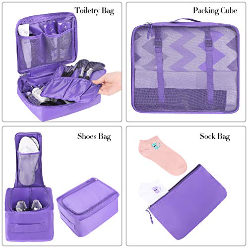 BAGAIL 8-Piece Packing Cubes Set - Purple 100 Deals