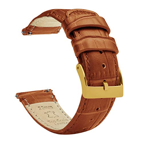 BARTON 18mm Toffee Brown Leather Watch Band 100 Deals