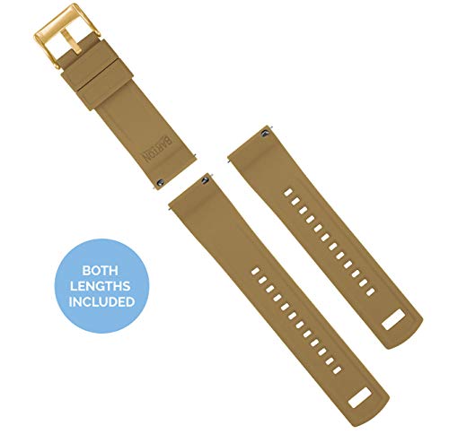 BARTON 22mm Brown/Khaki Silicone Watch Band 100 Deals