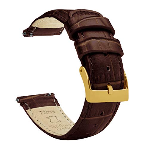 BARTON Coffee Brown Alligator Grain Watchband 100 Deals