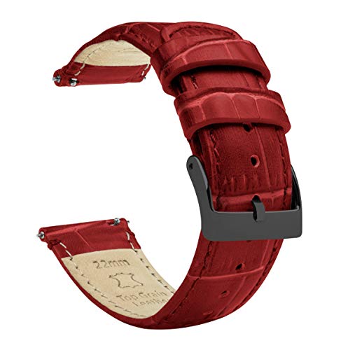 BARTON Crimson Red Leather Watch Bands 100 Deals
