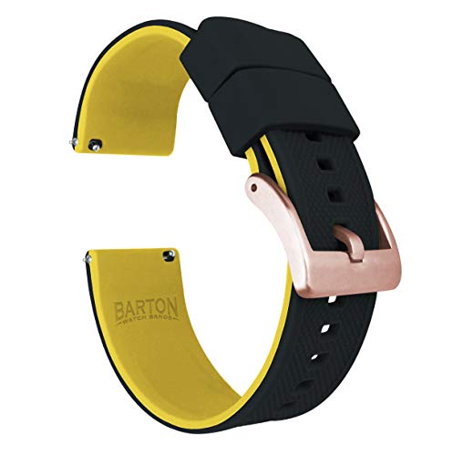 BARTON Elite Black/Yellow Silicone Watch Band 100 Deals