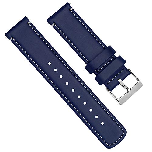 BARTON Navy Blue Leather Watch Band 100 Deals