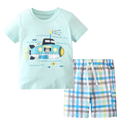 BIBNice Toddler Boy Playwear Set, Plane Print 100 Deals