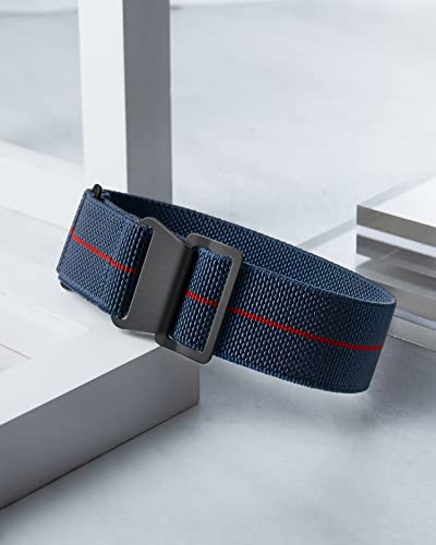 BINLUN Military Nylon Watch Band 22mm - Blue-Red 100 Deals