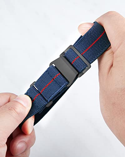 BINLUN Military Nylon Watch Band 22mm - Blue-Red 100 Deals