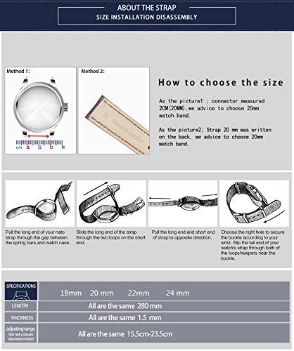 BINLUN Nylon Watch Band - Multicolor Replacement (18mm-24mm) 100 Deals