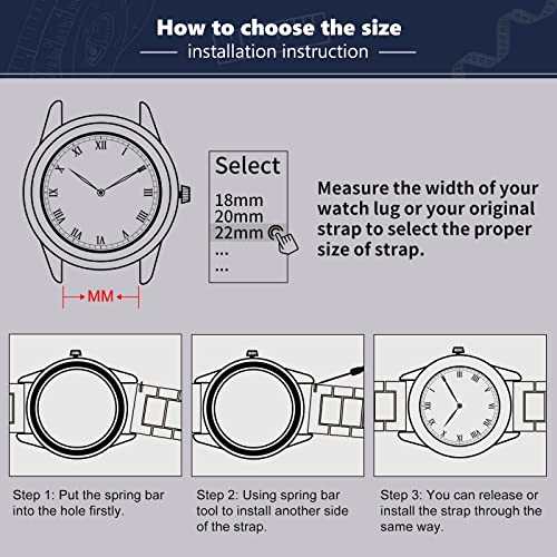 BINLUN Stainless Steel Watch Band - 13 Size Options 100 Deals