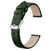 BISONSTRAP Dark Green/Silver Leather Watch Strap 100 Deals
