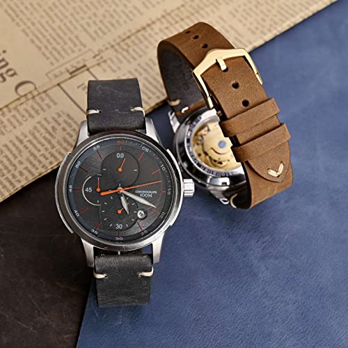 BISONSTRAP Leather Watch Straps, Quick Release, 20mm 100 Deals