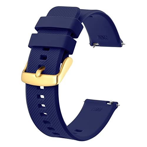 BISONSTRAP Silicone Watch Strap, Dark Blue 100 Deals