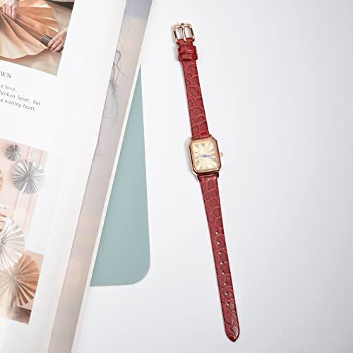 BISONSTRAP Soft Leather Watch Band, Red 100 Deals