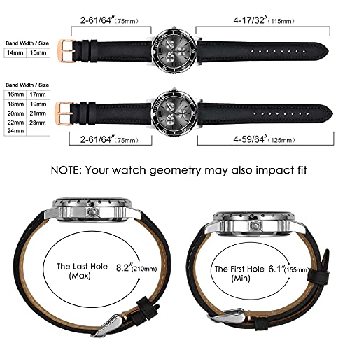 BISONSTRAP Vintage Leather Watch Band - Black 100 Deals