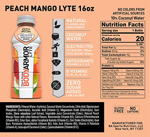 BODYARMOR LYTE Peach Mango Sports Drink 100 Deals
