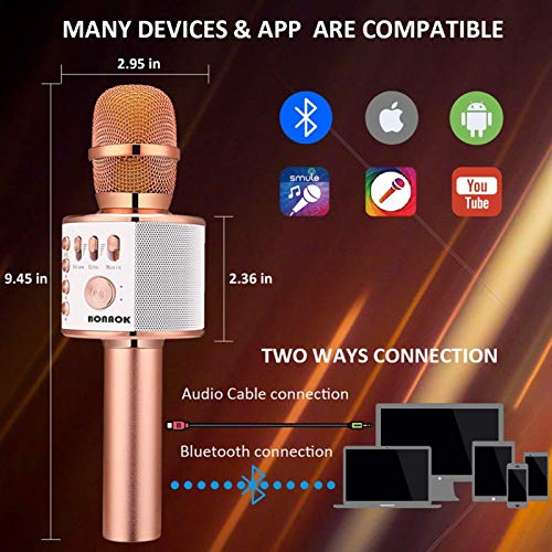 BONAOK Bluetooth Karaoke Microphone - Portable Speaker 100 Deals