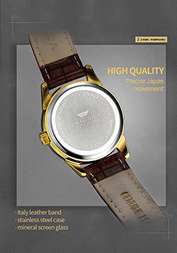 BRIGADA Classic Gold Dress Watch - Waterproof 100 Deals