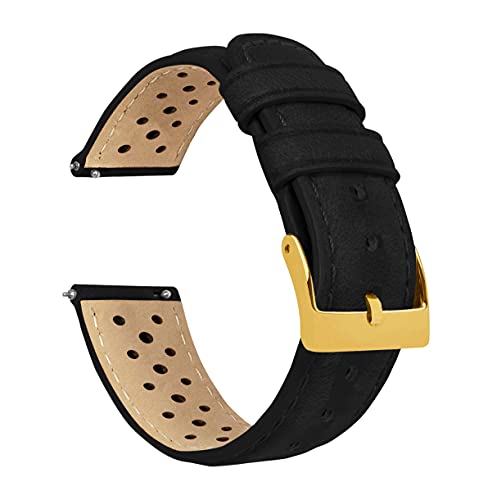 Barton Racing Leather Watch Bands - Black 100 Deals